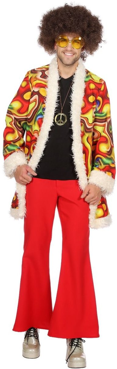 Hippie Kostuum | Hippie Jimmy Eindeloze Gitaarsolo | Man | Maat 50 | Carnaval kostuum | Verkleedkleding